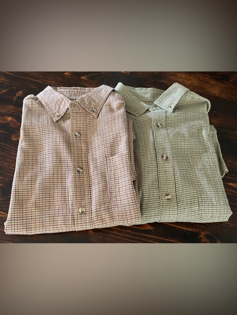 Haband Men’s Button Down Shirt Bundle Size Medium 2 Pack Plaid Cotton Blend